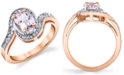 Macy's Morganite (1-1/4 ct. t.w.) & Diamond (1/5 ct. t.w.) Swirl Ring in 14k Rose Gold